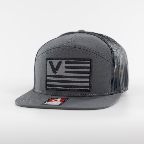 Vurb Flag Mesh Snapback Hat - Charcoal / Black (350 Entries)